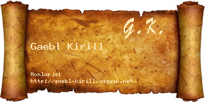 Gaebl Kirill névjegykártya